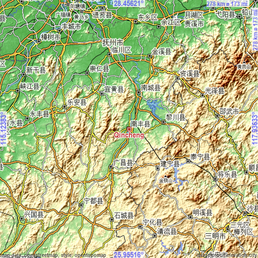 Topographic map of Qincheng