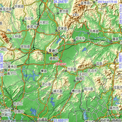 Topographic map of Qiaoxu