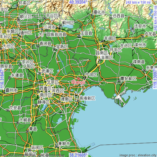 Topographic map of Qiaogu