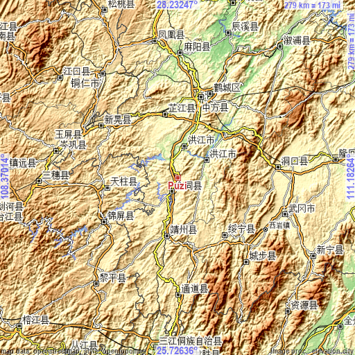 Topographic map of Puzi