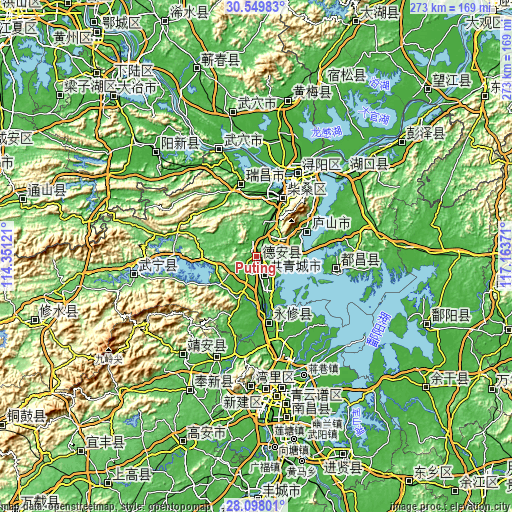 Topographic map of Puting
