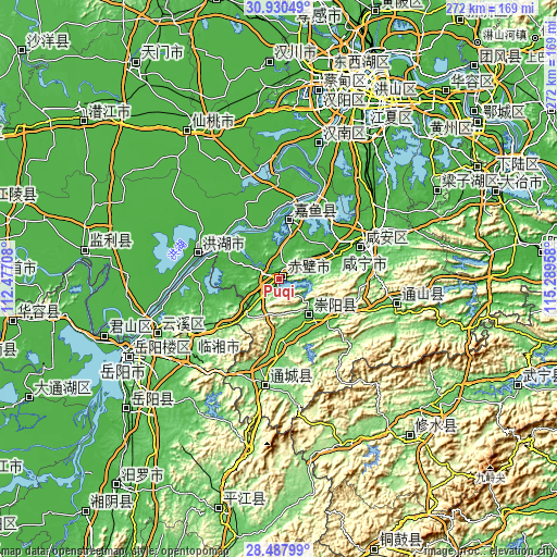 Topographic map of Puqi