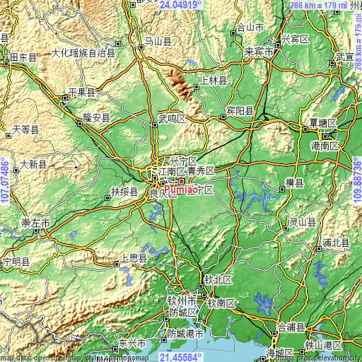 Topographic map of Pumiao