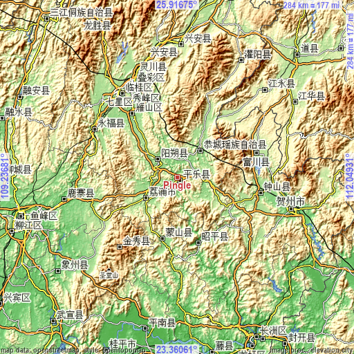 Topographic map of Pingle