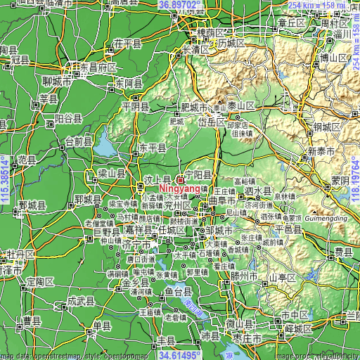 Topographic map of Ningyang