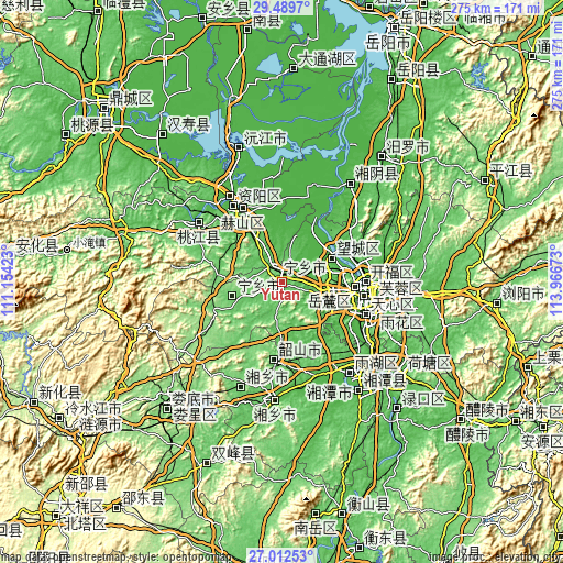 Topographic map of Yutan