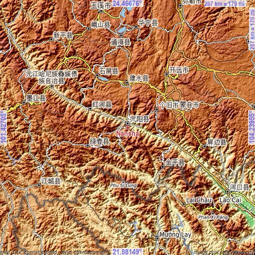 Topographic map of Nansha