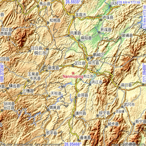 Topographic map of Nanmuping