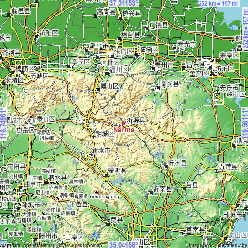 Topographic map of Nanma