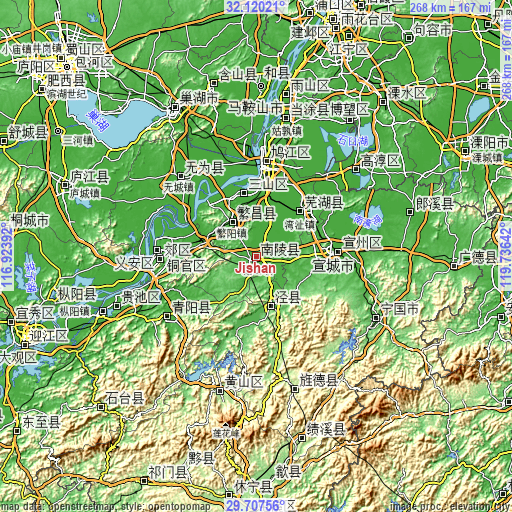 Topographic map of Jishan