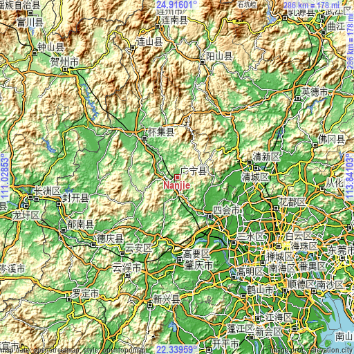 Topographic map of Nanjie