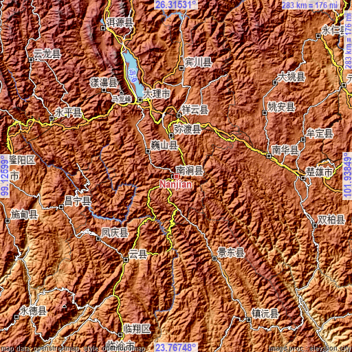 Topographic map of Nanjian