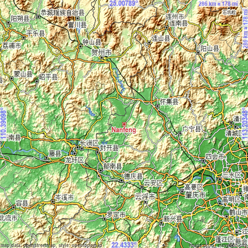 Topographic map of Nanfeng
