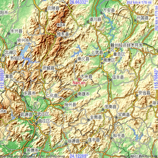 Topographic map of Nan’an