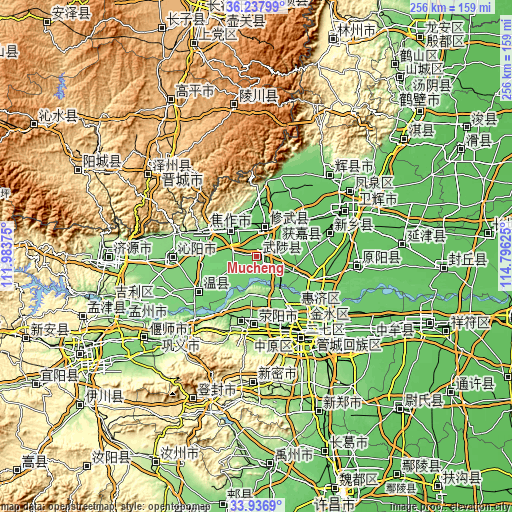 Topographic map of Mucheng