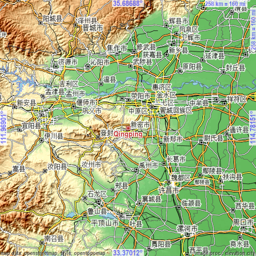 Topographic map of Qingping