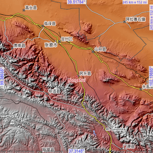 Topographic map of Hongshui