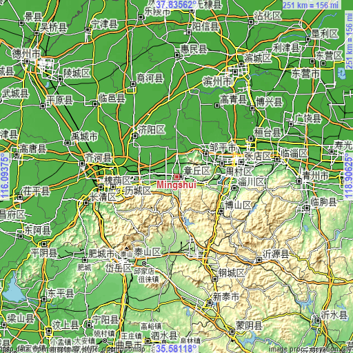 Topographic map of Mingshui