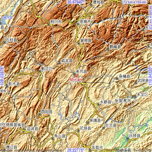 Topographic map of Min’an