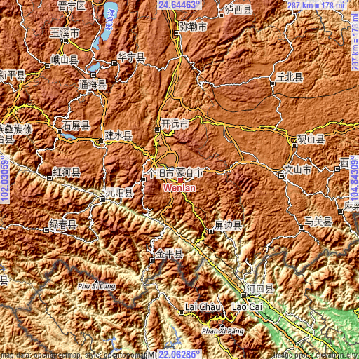 Topographic map of Wenlan
