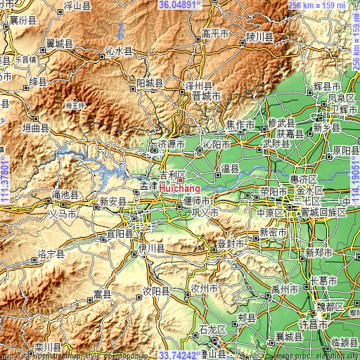 Topographic map of Huichang
