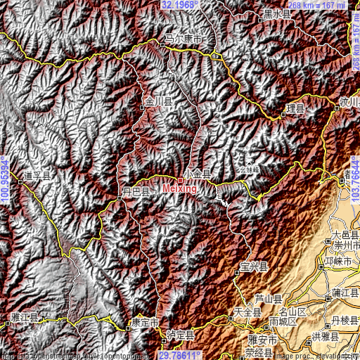 Topographic map of Meixing