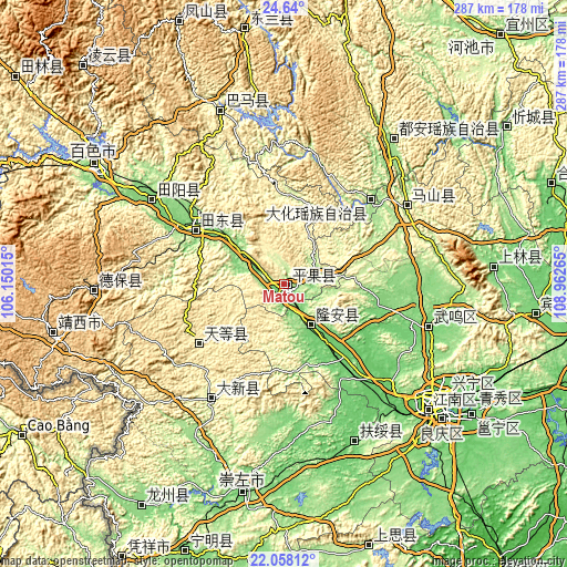 Topographic map of Matou