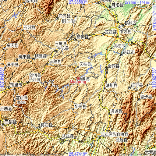 Topographic map of Maoping