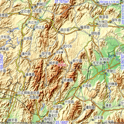 Topographic map of Malin