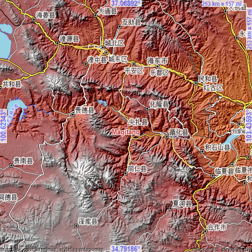 Topographic map of Magitang