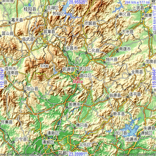 Topographic map of Maba