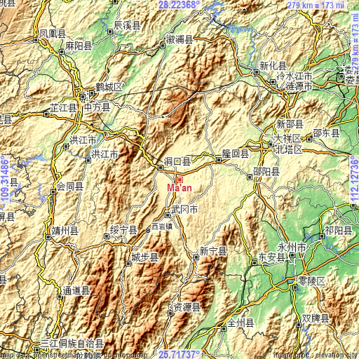 Topographic map of Ma’an