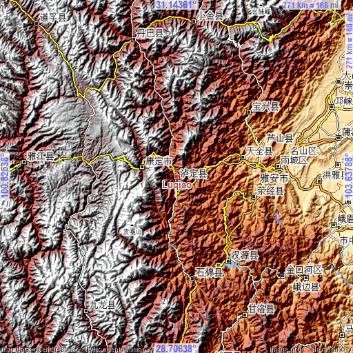 Topographic map of Luqiao