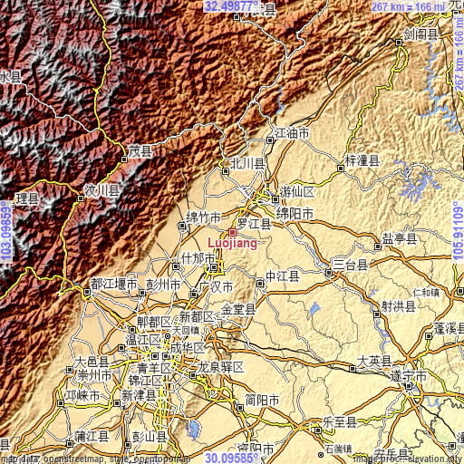 Topographic map of Luojiang