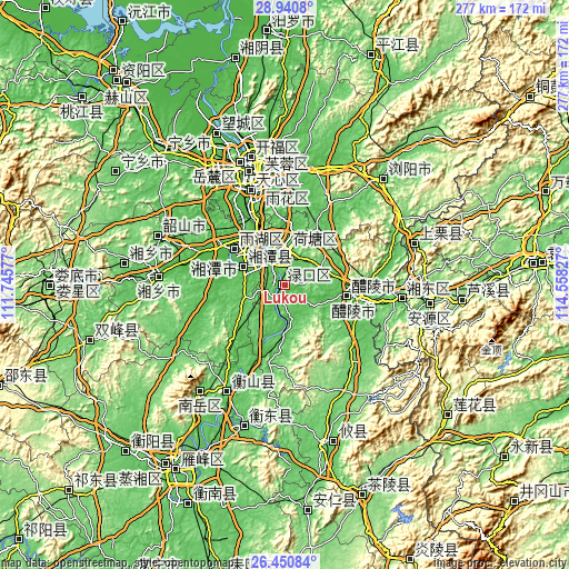Topographic map of Lukou