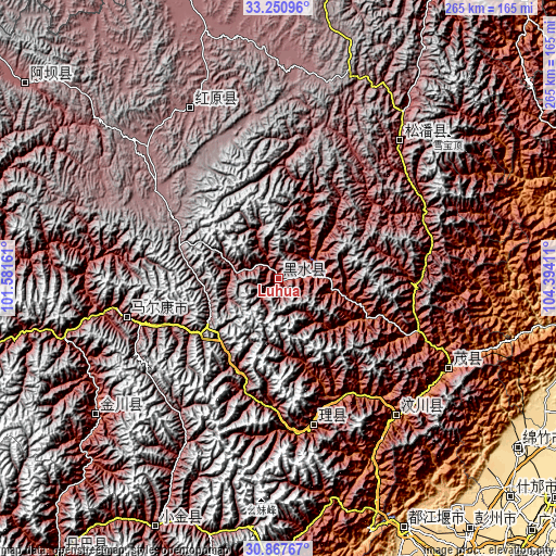 Topographic map of Luhua