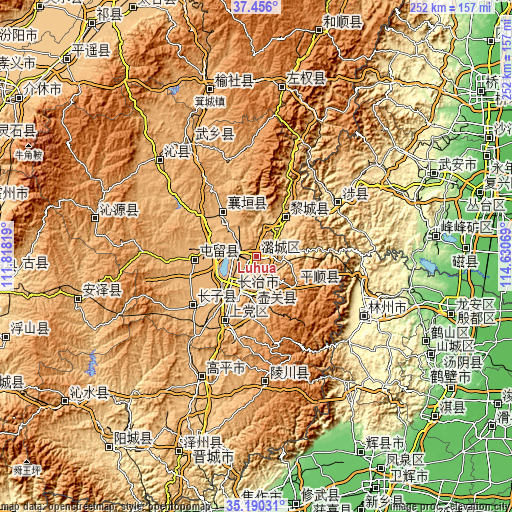 Topographic map of Luhua