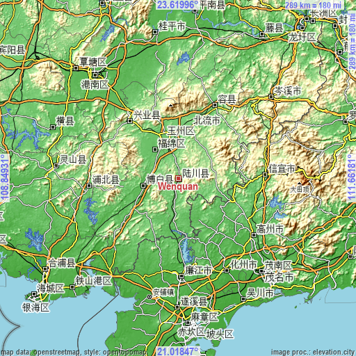 Topographic map of Wenquan