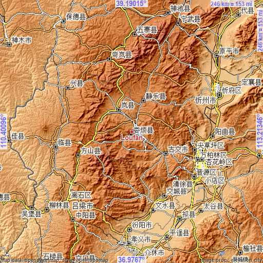 Topographic map of Loufan