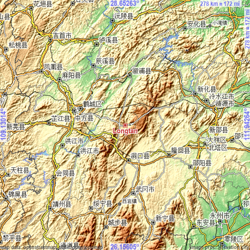 Topographic map of Longtan