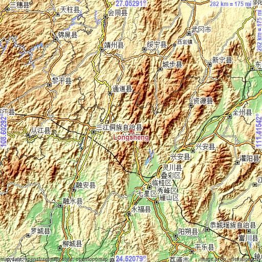 Topographic map of Longsheng