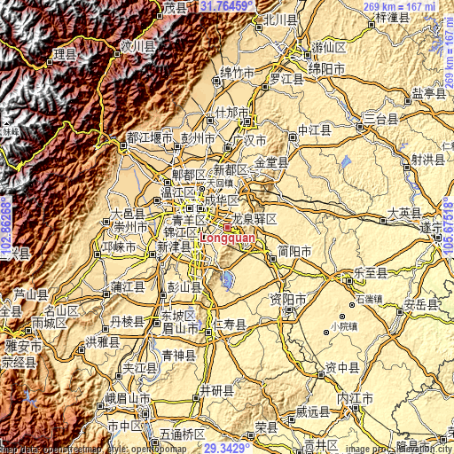 Topographic map of Longquan
