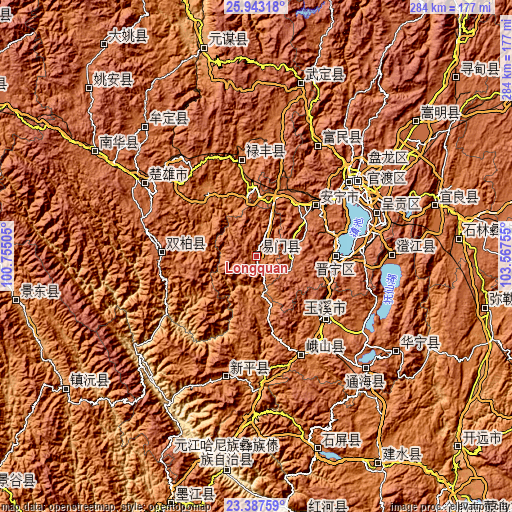 Topographic map of Longquan