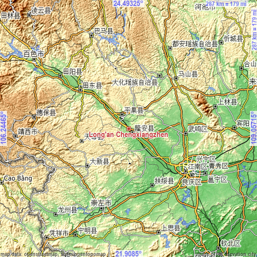 Topographic map of Long’an Chengxiangzhen