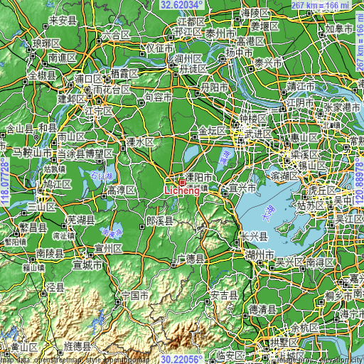 Topographic map of Licheng