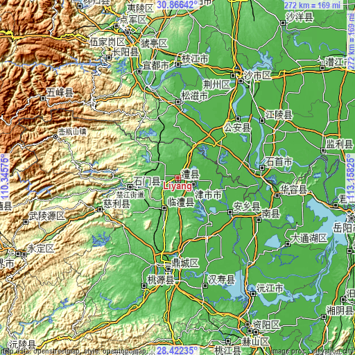 Topographic map of Liyang