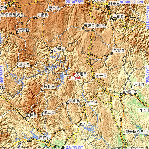 Topographic map of Liupai