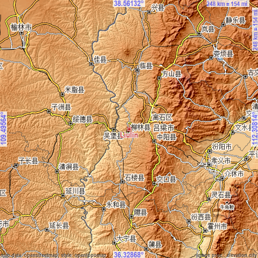 Topographic map of Liulin