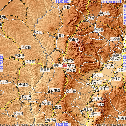 Topographic map of Lishi