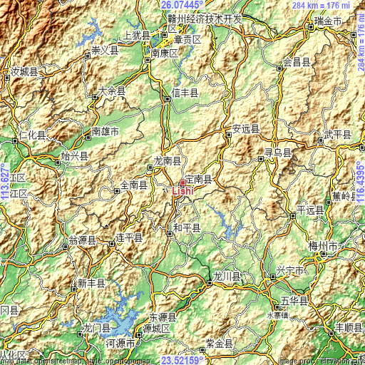 Topographic map of Lishi